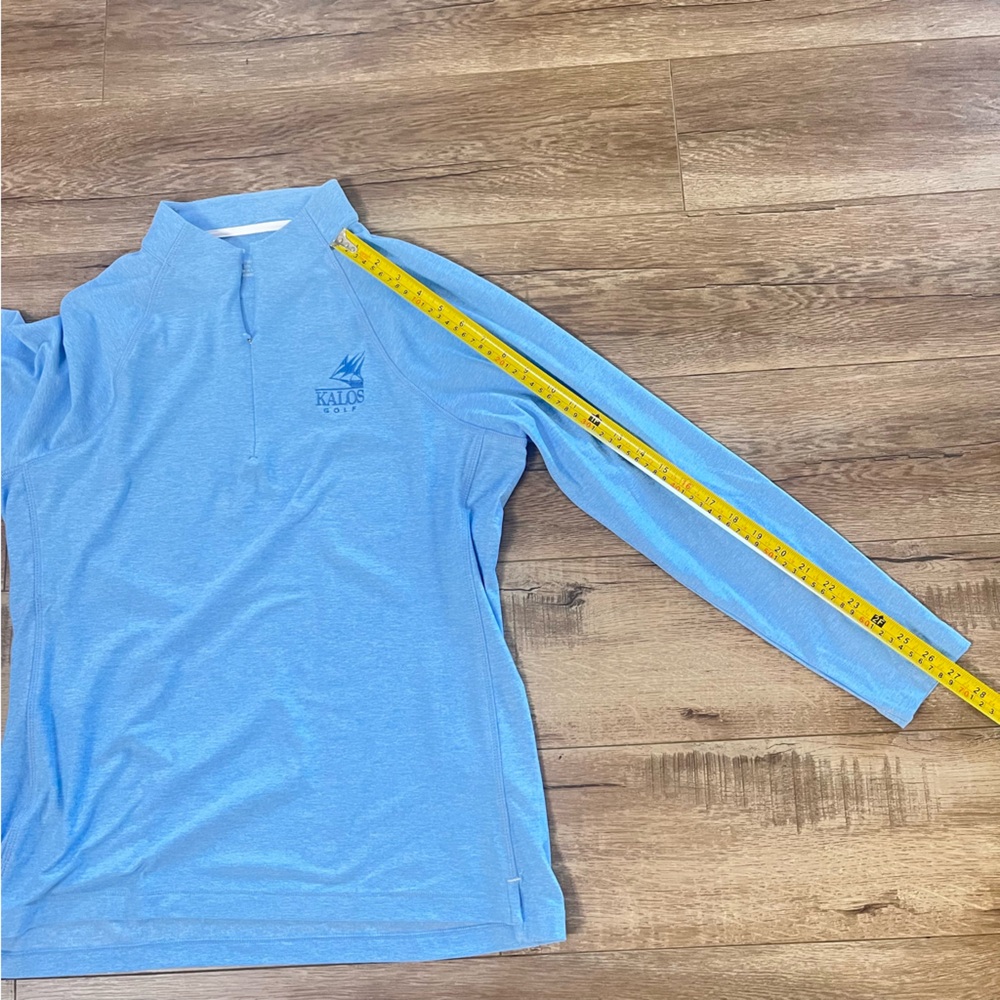 Peter Millar KALOS Golf Women's Perth Melange Raglan-Sleeve 1/4 Zip Blue Size L - Picture 8 of 13